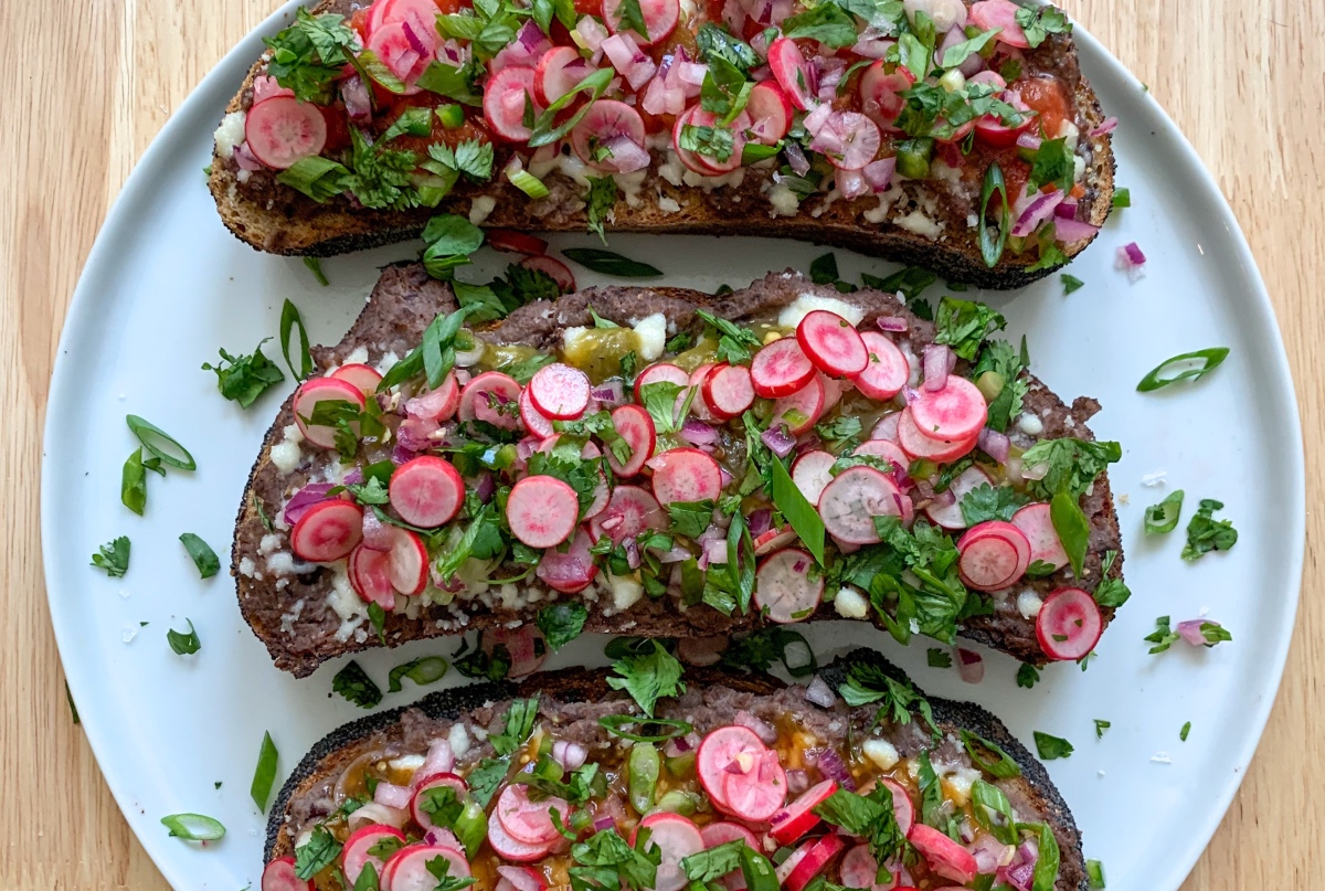 Brunch Eats: Molletes with French Breakfast Radish Pico
